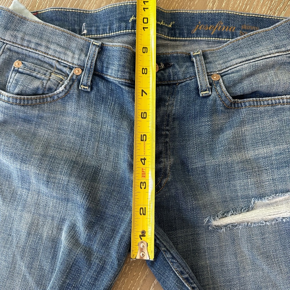 7 For All Mankind Josefina Distressed Skinny Boyfriend Jeans - Picture 9 of 9